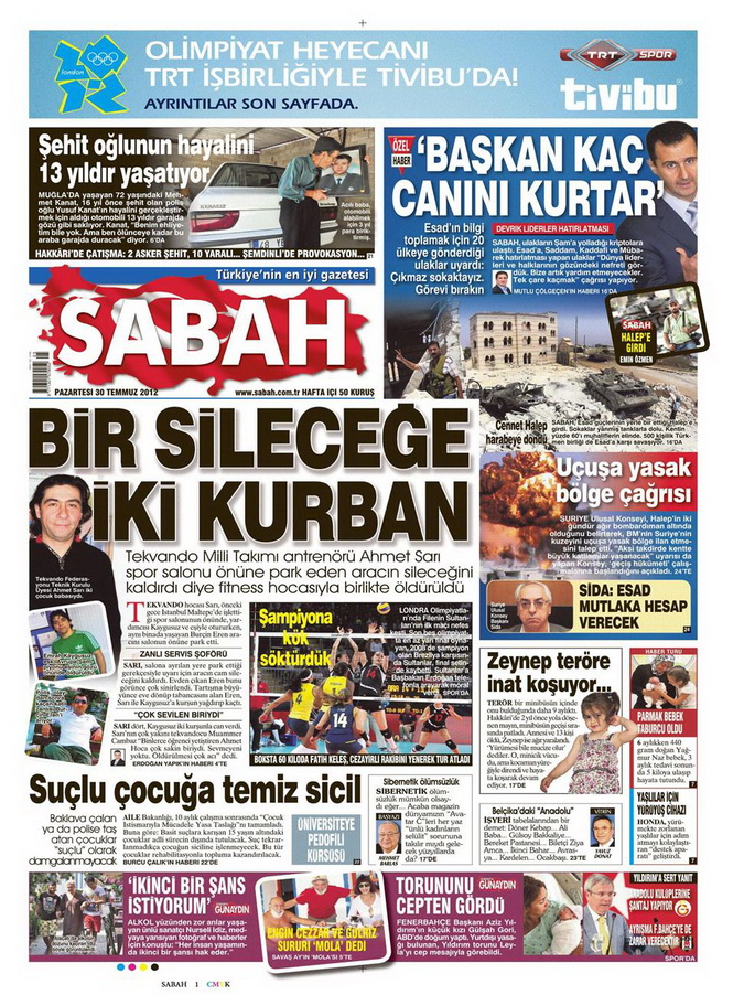 Gazete Manşetleri - 30 Temmuz 2012 13