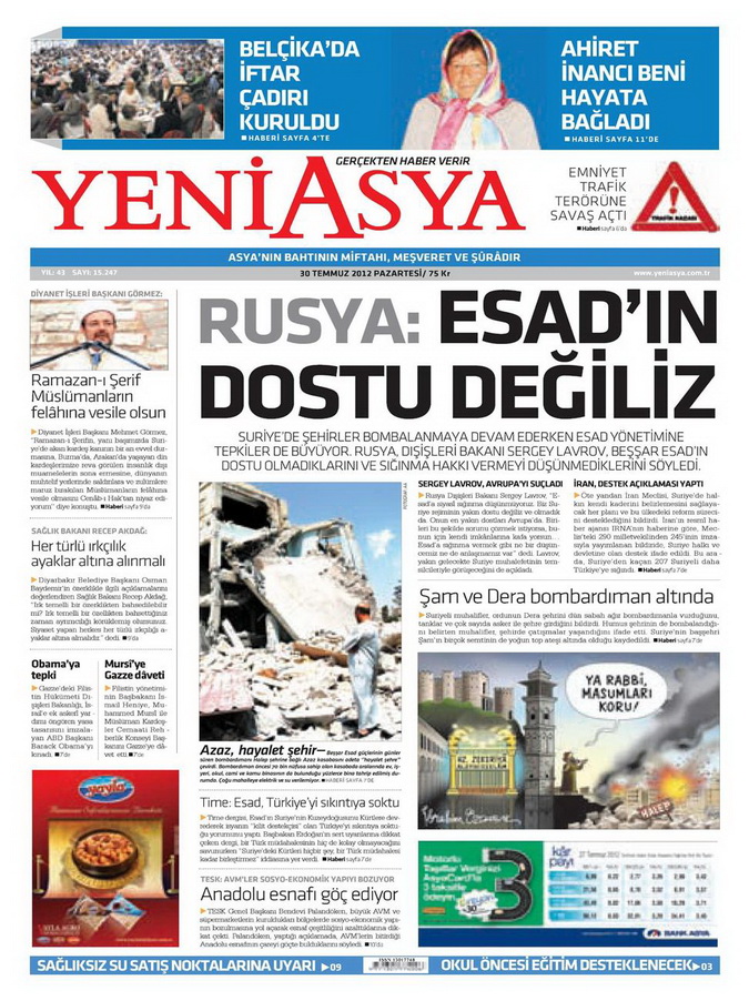 Gazete Manşetleri - 30 Temmuz 2012 22