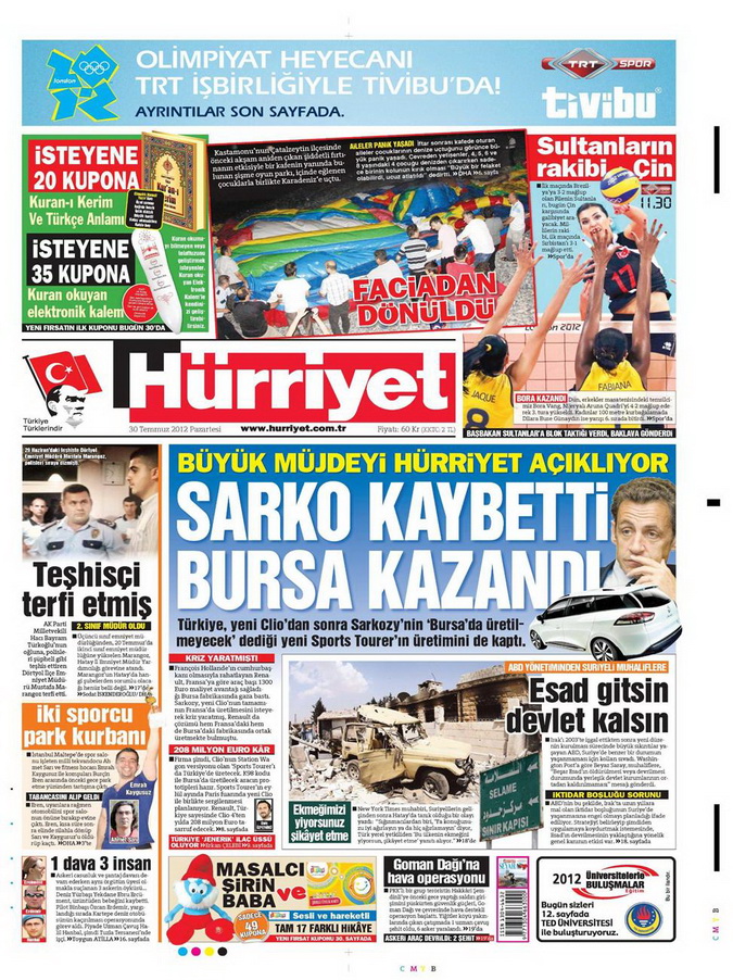 Gazete Manşetleri - 30 Temmuz 2012 7