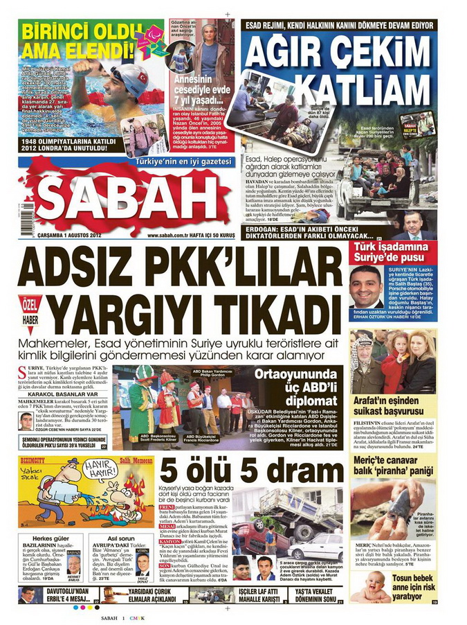 Gazete Manşetleri - 1 Ağustos 2012 12