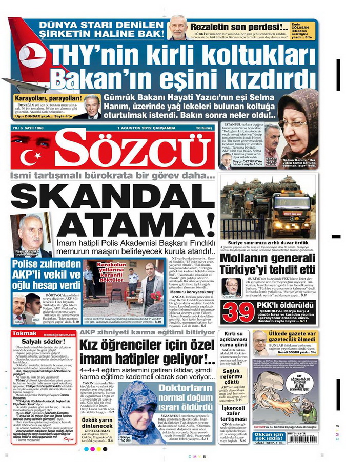 Gazete Manşetleri - 1 Ağustos 2012 13