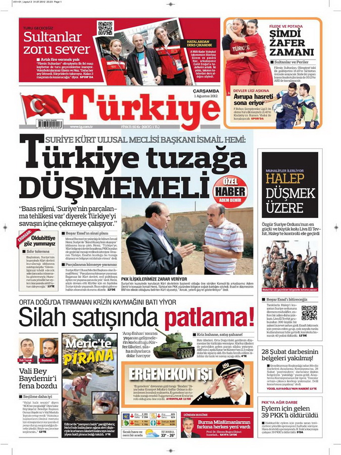 Gazete Manşetleri - 2 Ağustos 2012 15