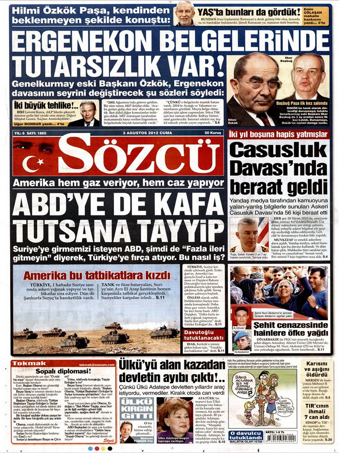 Gazete Manşetleri - 3 Ağustos 2012 10
