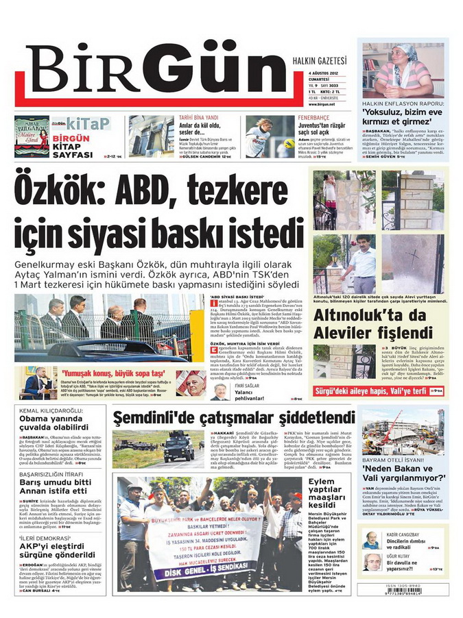 Gazete Manşetleri - 4 Ağustos 2012 2