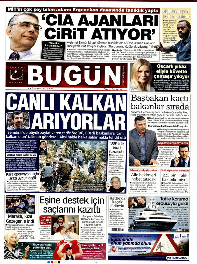 Gazete Manşetleri - 7 Ağustos 2012 Salı 3