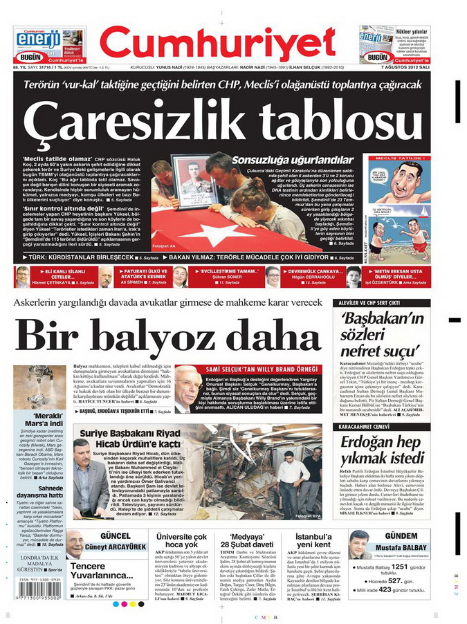 Gazete Manşetleri - 7 Ağustos 2012 Salı 4