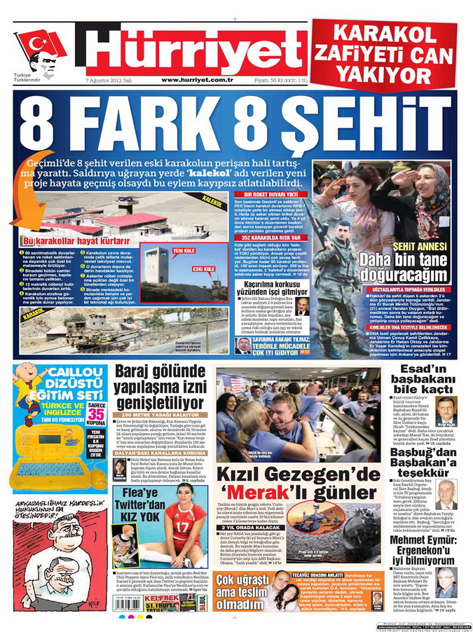 Gazete Manşetleri - 7 Ağustos 2012 Salı 7