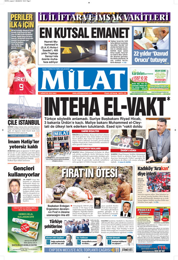 Gazete Manşetleri - 7 Ağustos 2012 Salı 8