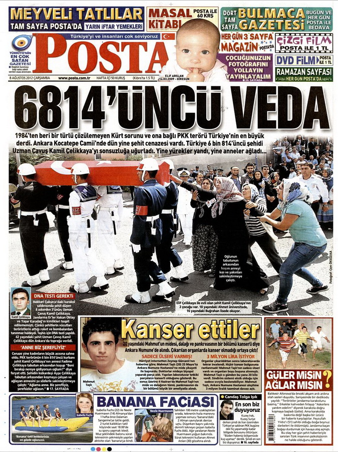 Gazete Manşetleri - 8 Ağustos 2012 Çarşamba 13