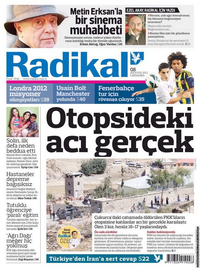 Gazete Manşetleri - 8 Ağustos 2012 Çarşamba 14
