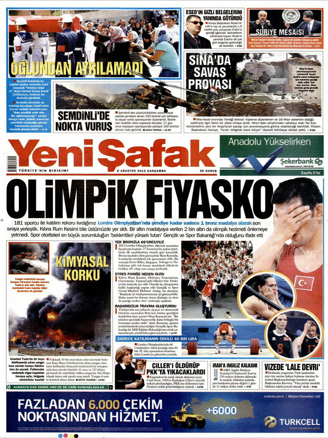 Gazete Manşetleri - 8 Ağustos 2012 Çarşamba 23