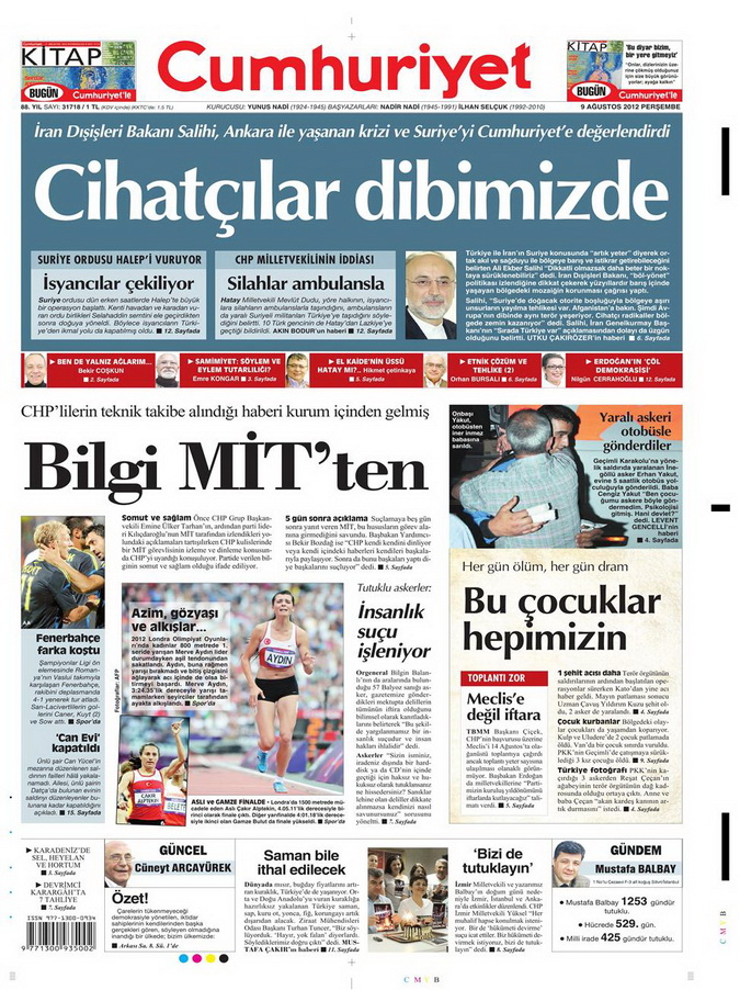 Gazete Manşetleri - 9 Ağustos 2012 Perşembe 6