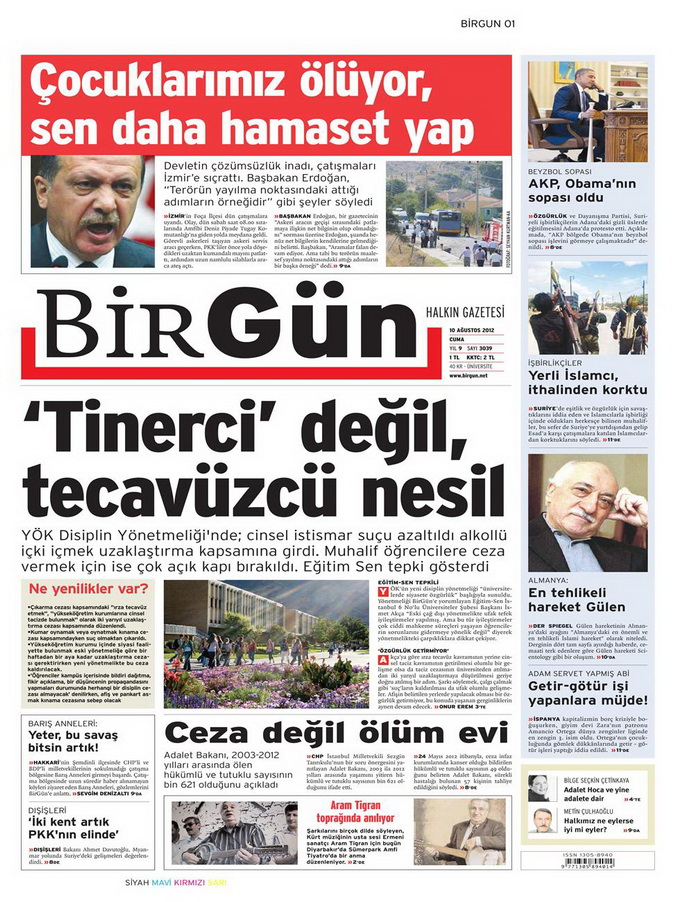 Gazete Manşetleri - 10 Ağustos 2012 Cuma 2