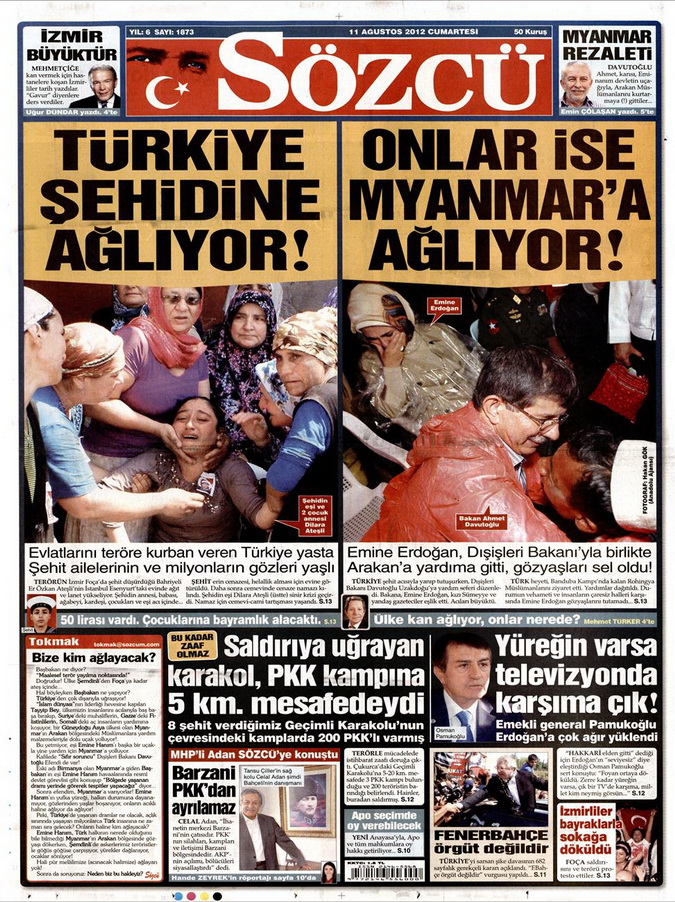 Gazete Manşetleri - 12 Ağustos 2012 Pazar 10