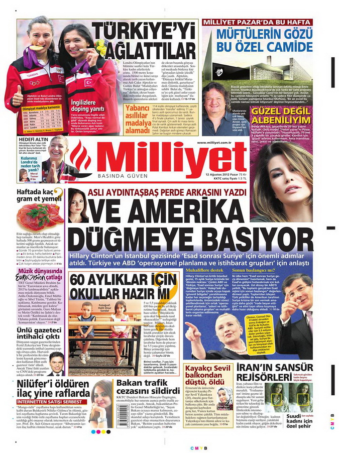 Gazete Manşetleri - 12 Ağustos 2012 Pazar 14