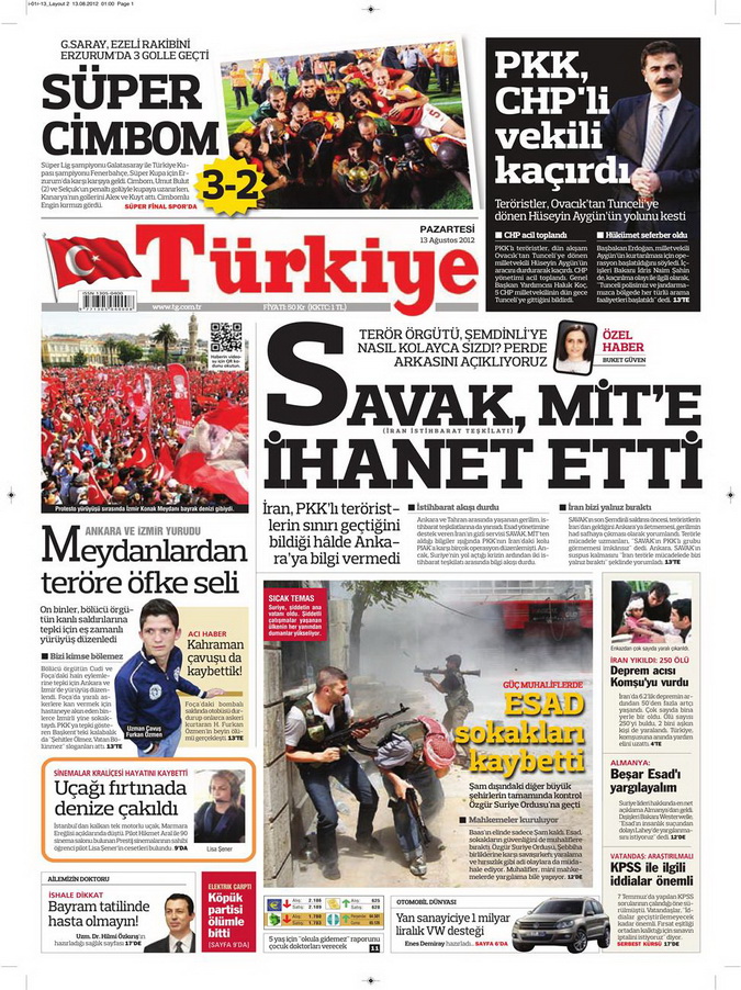 Gazete Manşetleri - 13 Ağustos 2012 Pazartesi 6