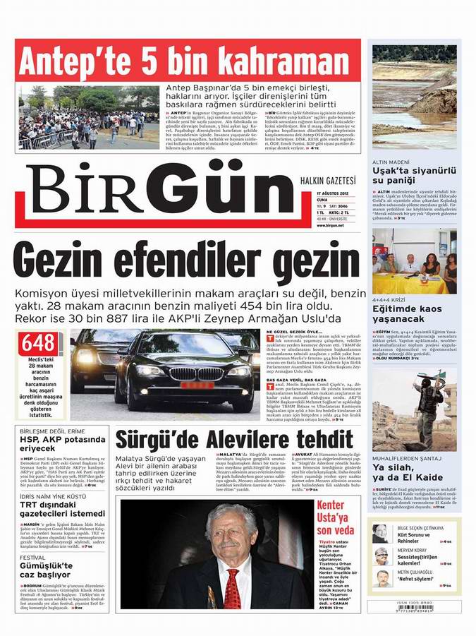 Gazete Manşetleri - 17 Ağustos Cuma 22