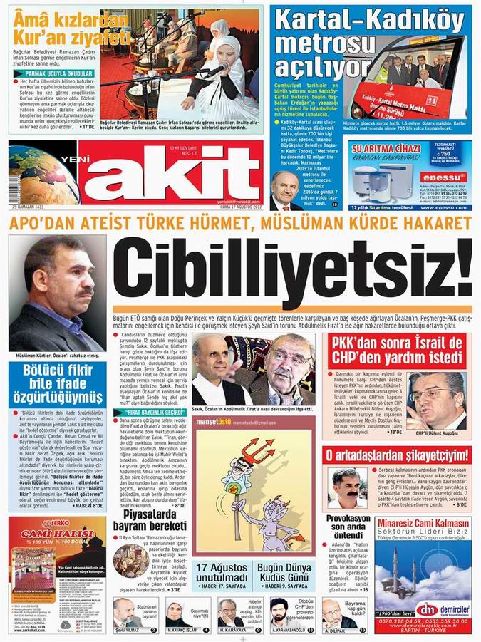 Gazete Manşetleri - 17 Ağustos Cuma 4