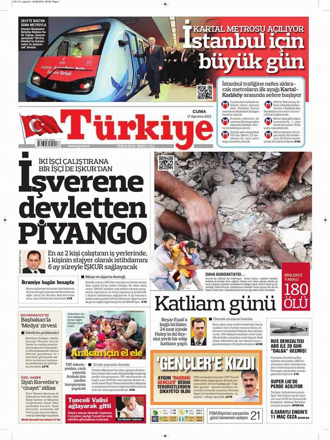 Gazete Manşetleri - 17 Ağustos Cuma 6