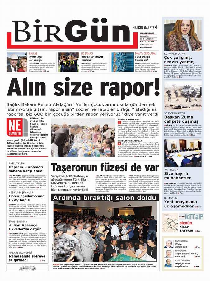 Gazete Manşetleri - 18 Ağustos Cumartesi 23