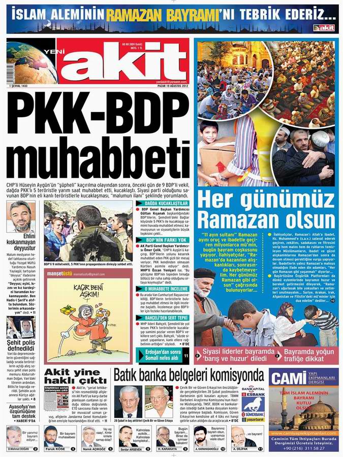 Gazete Manşetleri - 19 Ağustos Pazar 4