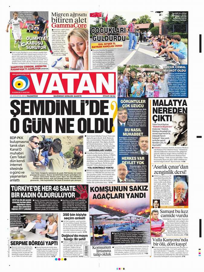 Gazete Manşetleri - 20 Ağustos Pazartesi 5
