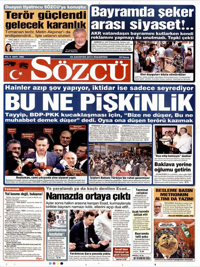 Gazete Manşetleri - 20 Ağustos Pazartesi 9