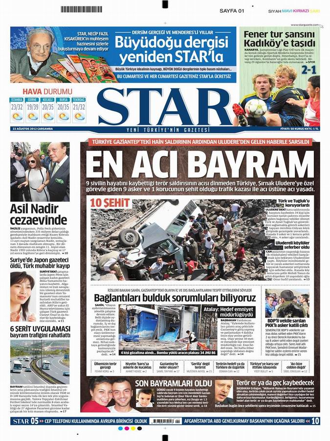 Gazete Manşetleri - 22 Ağustos Çarşamba 9