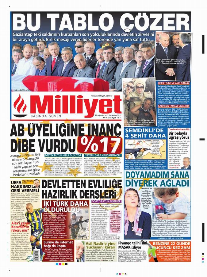 Gazete Manşetleri - 23 Ağustos Perşembe 14
