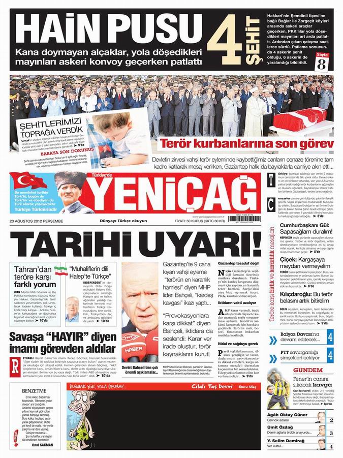 Gazete Manşetleri - 23 Ağustos Perşembe 6