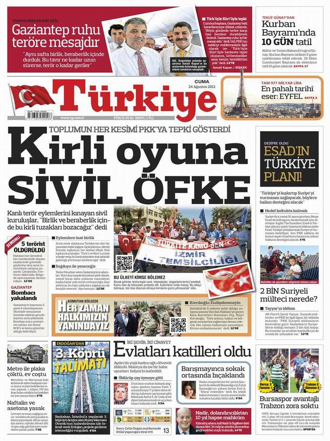 Gazete Manşetleri - 24 Ağustos Cuma 6
