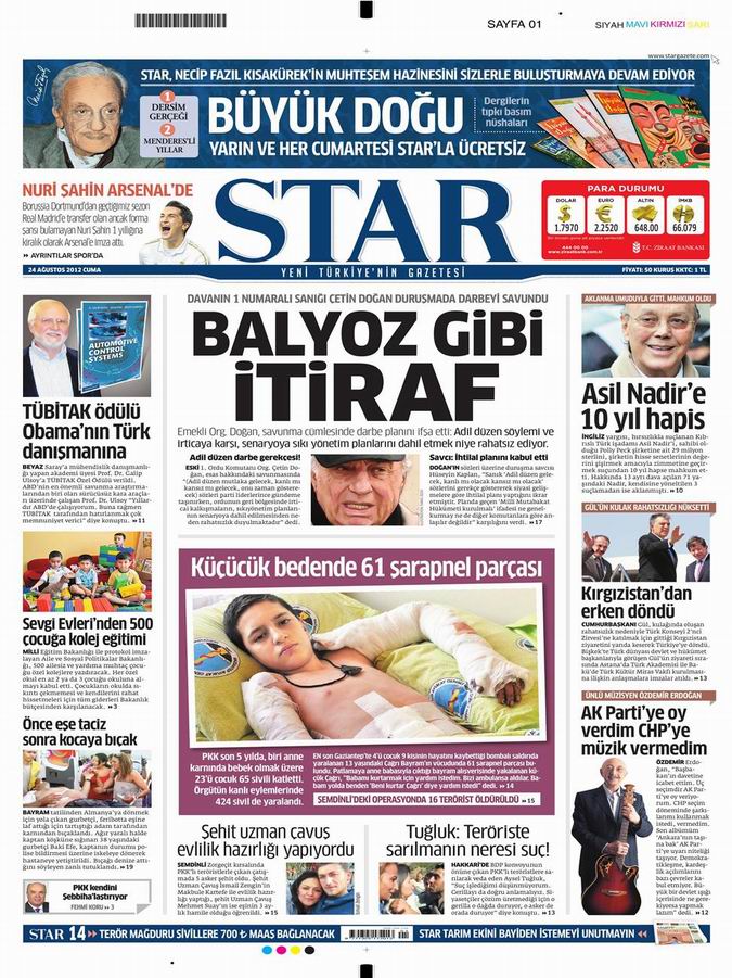 Gazete Manşetleri - 24 Ağustos Cuma 9