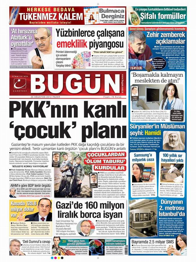 Gazete Manşetleri - 26 Ağustos Pazar 22