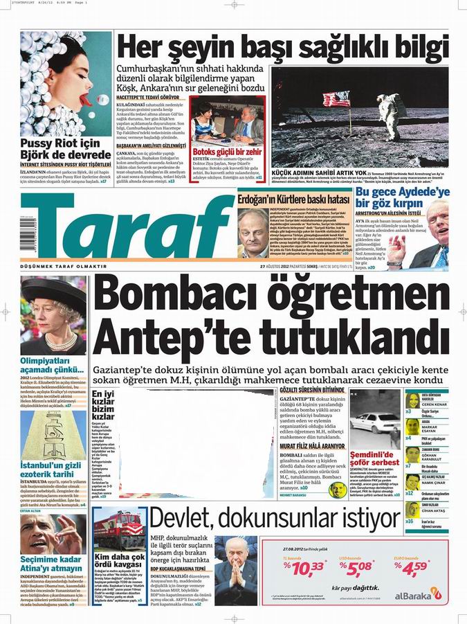 Gazete Manşetleri - 27 Ağustos Pazartesi 6
