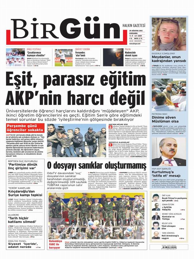 Gazete Manşetleri - 29 Ağustos Çarşamba 23