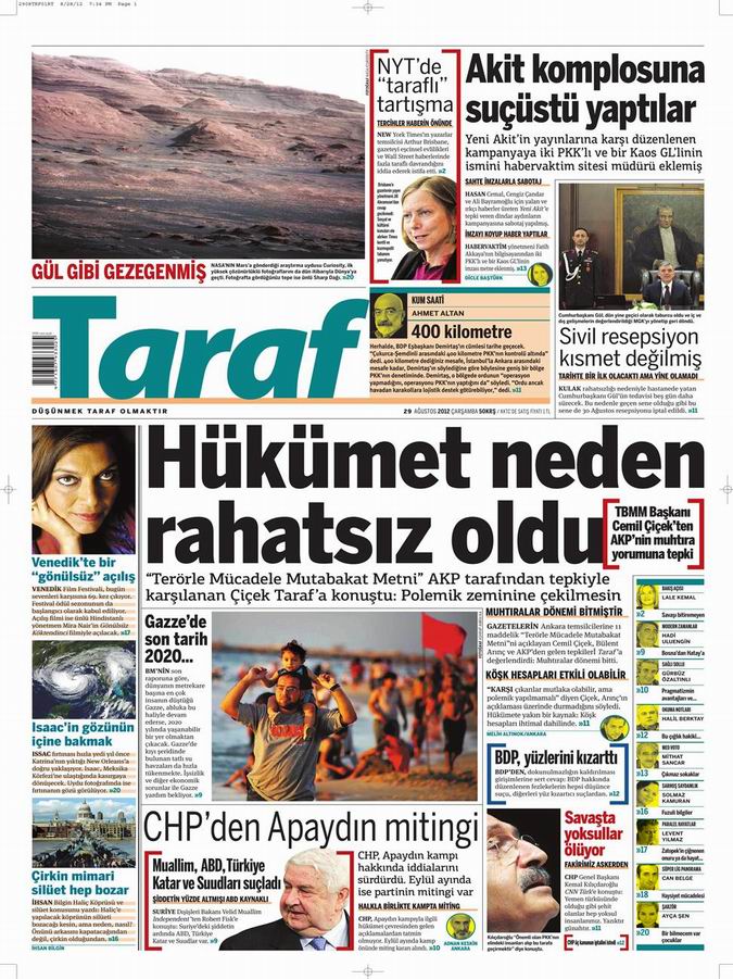Gazete Manşetleri - 29 Ağustos Çarşamba 8