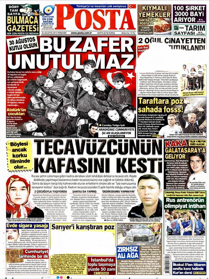 Gazete Manşetleri - 30 Ağustos Perşembe 13