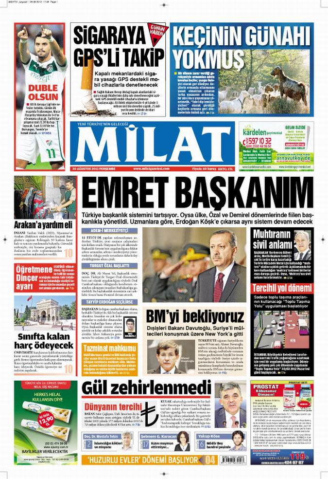 Gazete Manşetleri - 30 Ağustos Perşembe 17