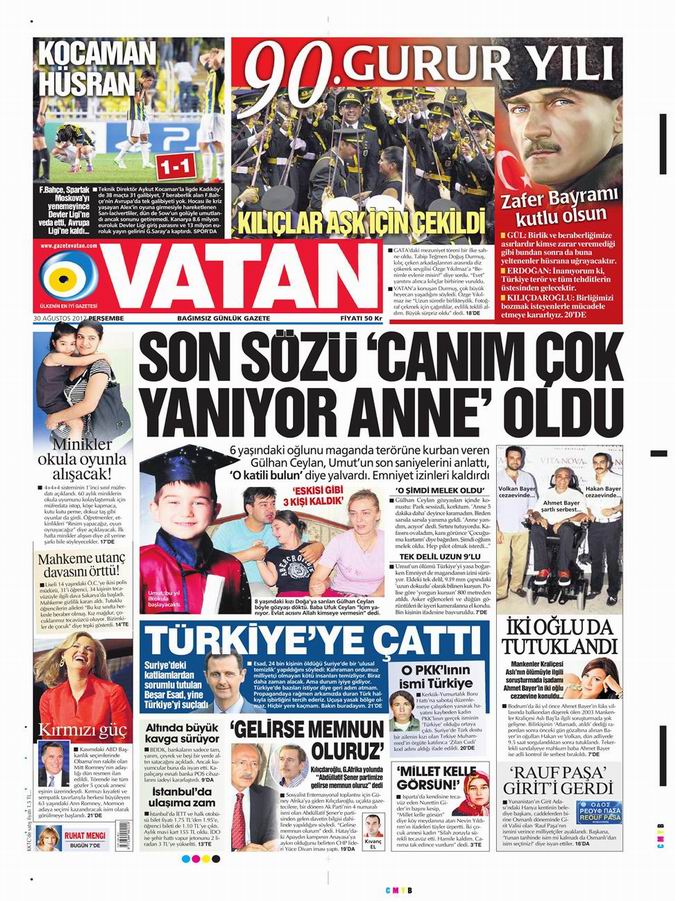Gazete Manşetleri - 30 Ağustos Perşembe 5