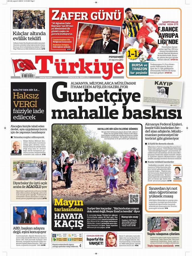 Gazete Manşetleri - 30 Ağustos Perşembe 6