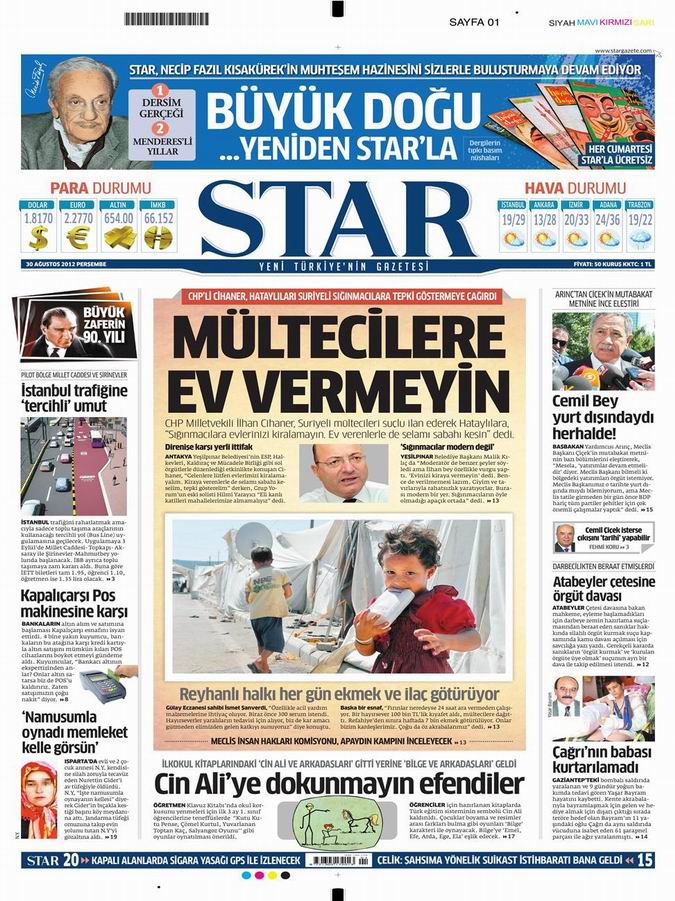 Gazete Manşetleri - 30 Ağustos Perşembe 9