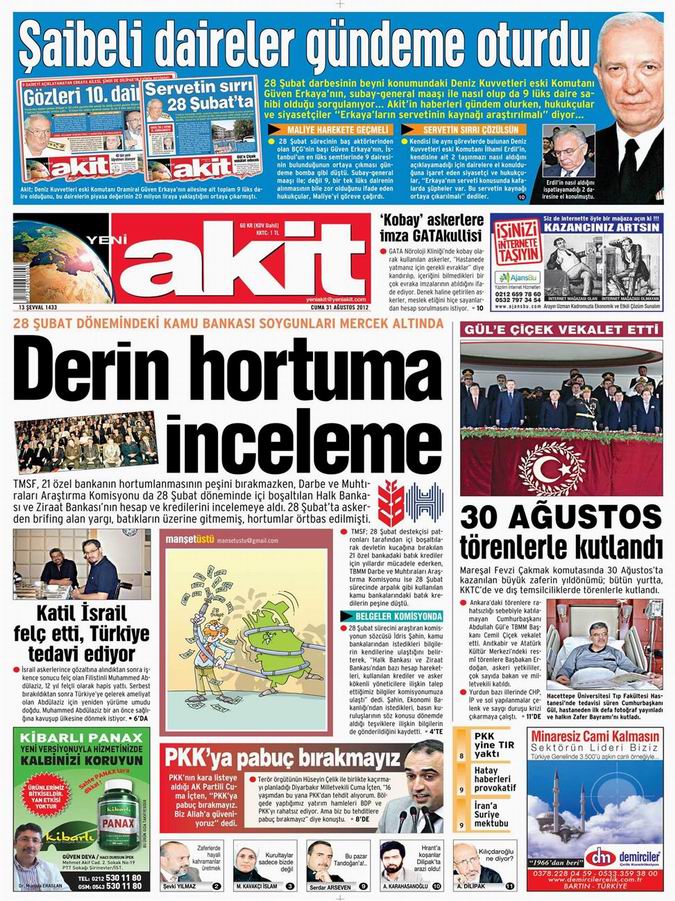 Gazete Manşetleri - 31 Ağustos Cuma 4