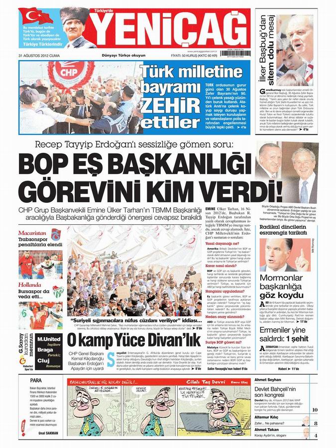 Gazete Manşetleri - 31 Ağustos Cuma 7