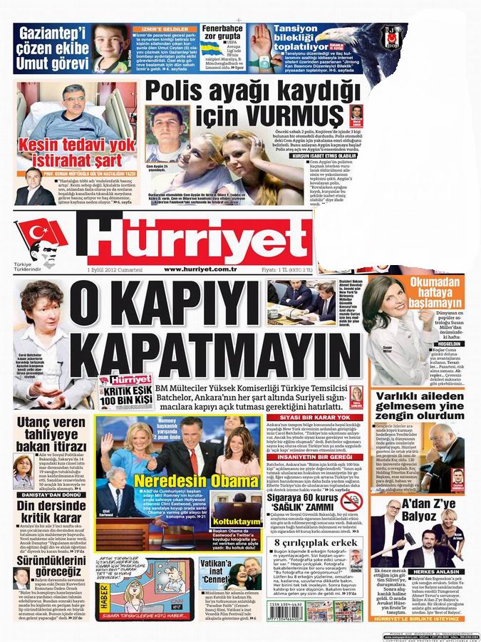 Gazete Manşetleri - 1 Eylül Cumartesi 17