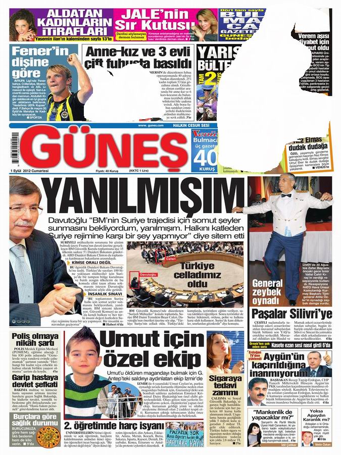 Gazete Manşetleri - 1 Eylül Cumartesi 19