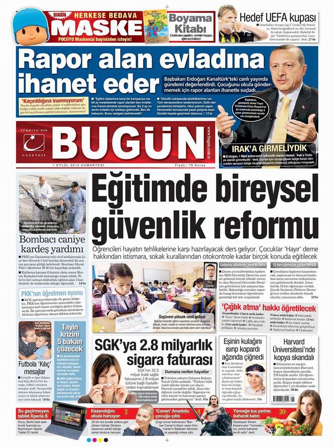 Gazete Manşetleri - 1 Eylül Cumartesi 21