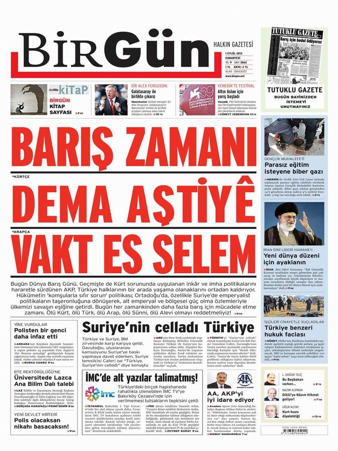 Gazete Manşetleri - 1 Eylül Cumartesi 22