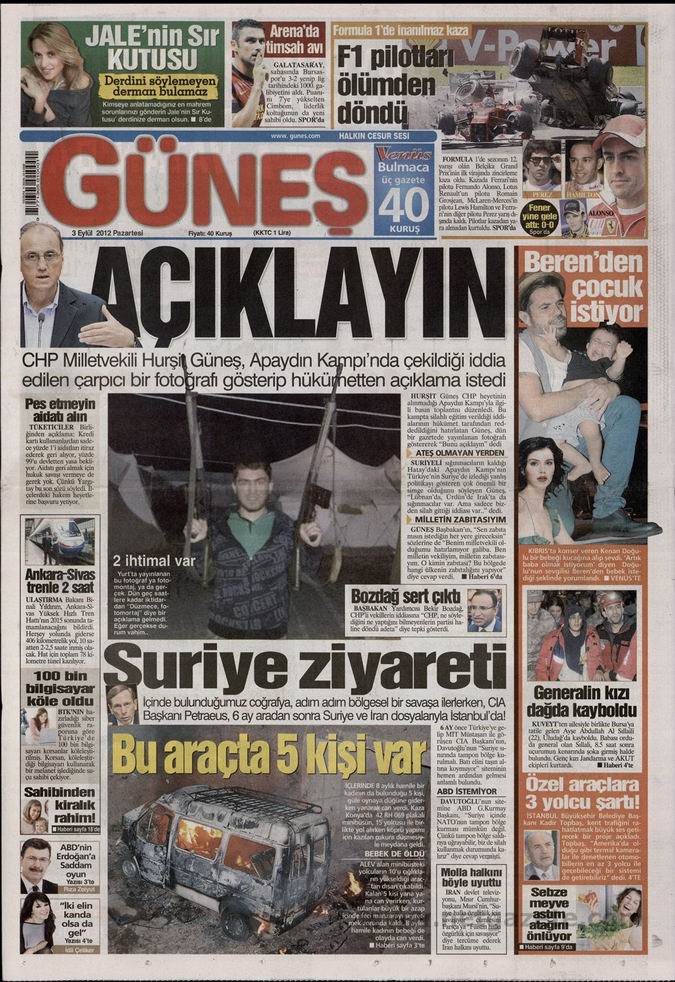 Gazete Manşetleri - 3 Eylül Pazartesi 19