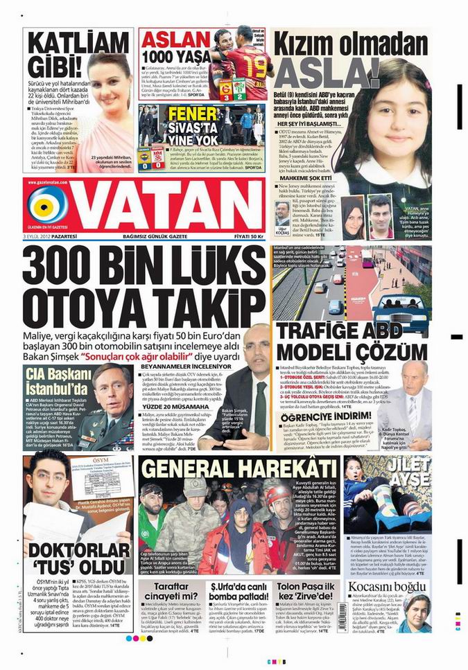 Gazete Manşetleri - 3 Eylül Pazartesi 5