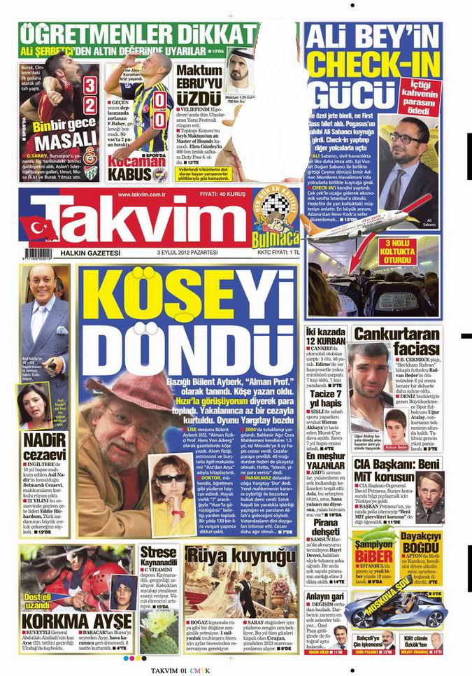 Gazete Manşetleri - 3 Eylül Pazartesi 8